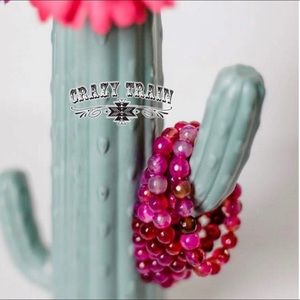 Crazy Train - Magenta Marble Bracelet